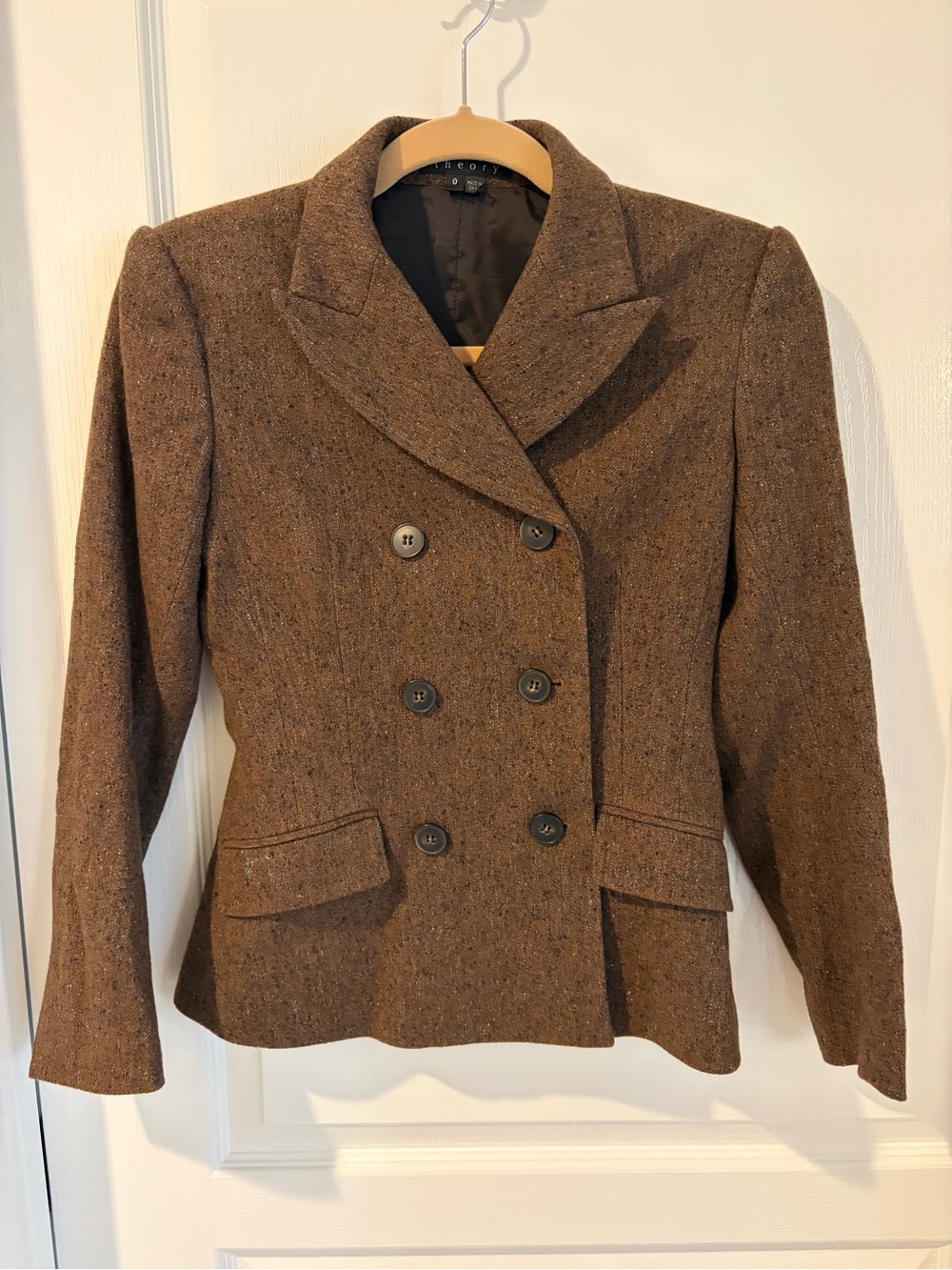 Theory Women's Blazer - Color Brown Tweed